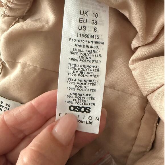 ASOS EDITION NWT ($130) | sequin off shoulder drape crop top in blush | size 6 - Picture 6 of 8